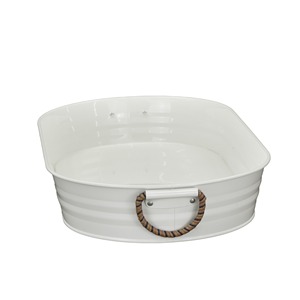 Elegante bandeja de metal ecológica con acabado de esmalte de color Elegante adición a las mesas de comedor salas de estar o ajustes de eventos - Product Image 6