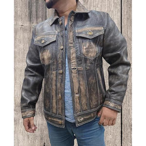 Veste en cuir vintage pour homme, mode rétro - Product Image 4