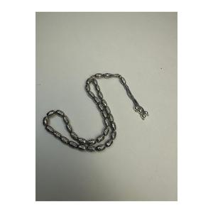 Perles de prière en argent gravées à la main, légères et élégantes, en forme de capsule, fusion - Argent sterling 925, 35 grammes, 26 cm - Product Image 4