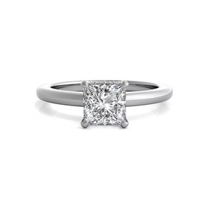 Anillo de compromiso de diamante solitario de corte princesa cultivado en laboratorio de 0.50 ct G-VS2 en oro macizo de 14 quilates para bodas, fiestas de compromiso y ocasiones especiales. - Product Image 1