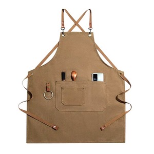 Tabliers en toile durables et tendance avec logo personnalisé et 2 poches pour hommes et femmes - Product Image 6