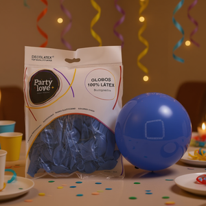 ลูกโป่งปาร์ตี้เลิฟลาเท็กซ์สีฟ้า 12 ซม. ของตกแต่งปาร์ตี้แบบย่อยสลายได้ - Product Image 3