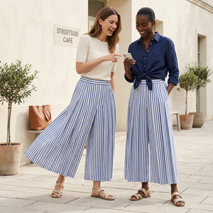 <span class=keywords><strong>Pantaloni</strong></span> Estivi Casual da Donna <span class=keywords><strong>in</strong></span> Tessuto Oxford Traspirante, Vestibilità Ampia, Taglio Bootcut, Vita Alta, <span class=keywords><strong>in</strong></span> <span class=keywords><strong>Lino</strong></span>-Cotone - Product Image 1