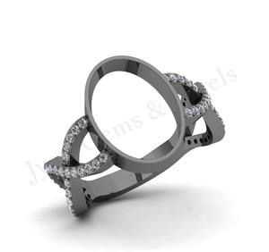 Vente en gros de bijoux en argent sterling semi-monté serti de bagues de fiançailles classiques fait à la main avec placage en or 14 carats - Product Image 3