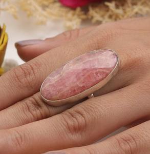 925 Sterling Silver Handmade Gemstone Rhodo Chrosite Spinner Ring Jewelry 925 Stamped Sterling Natural Designer Silver Jewelry - Product Image 2