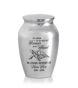 Urna de cremación conmemorativa para mascotas de tortuga plateada de tamaño personalizado, recuerdo de Metal personalizado para recuerdos de cenizas de un ser querido, regalos para - Product Image 1