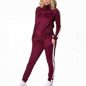 Combinaison de jogging élégante meilleure vente en gros de survêtements à capuche coupés et cousus pour femmes avec fermeture éclair et survêtement ajusté pour femmes - Product Image 1