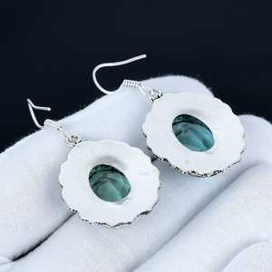 Boucles d'oreilles en pierre d'aigue-marine, argent sterling 925, boucles d'oreilles faites à la main, boucles d'oreilles statement, bijoux d'anniversaire, cadeau de fiançailles pour l'amour - Product Image 5