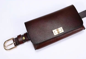 Cinturón de Cuero Genuino para Mujer, Cinturón Casual de Cuero Vacuno con Bolso, Hebilla de Aleación, Cinturón de Cintura - Product Image 3