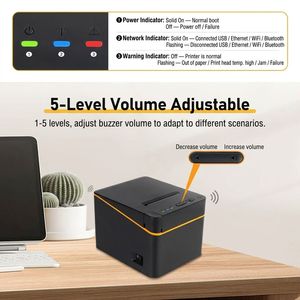 <span class=keywords><strong>Stampante</strong></span> Termica per Ricevute 80EH 80mm <span class=keywords><strong>con</strong></span> Wi-Fi Dual Band 2.4G e 5G TCP per Cucina, Negozi al Dettaglio, Ristoranti, Supermercati, POS - Product Image 6