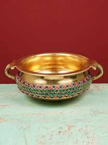 Wholesale Custom Handmade Brass Round Serving <b>Bowl</b> for Fruit & Salad Polished Kitchenware Tabletop Best Finish <b>Metal</b> <b>Bowl</b> - Product Image 2