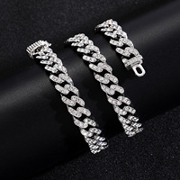 Chaîne cubaine Iced Out 12 mm en zircon cubique pour homme, style rappeur, bijoux streetwear, vente en gros directe usine