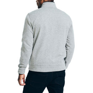 High Quality <b>Quarter</b> <b>Zip</b> Pullover Sweatshirts <b>Men</b> Cotton Blended Custom Logo Heavyweight Cotton <b>Fleece</b> Half <b>Zip</b> <b>Men</b> Sweatshirt - Product Image 2