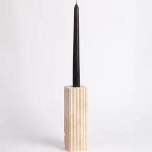 Travertine Stone <b>Candle</b> Holder Modern Handcrafted Decor Durable Natural Texture for Stylish Home Ambiance - Product Image 3