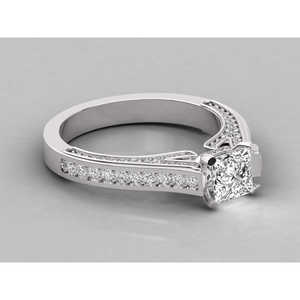 Bague de fiançailles solitaire pour femme en or massif 18 carats avec diamant de laboratoire - Product Image 2