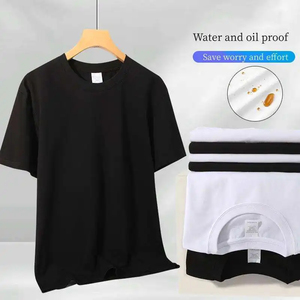 Camiseta Negra de Manga Corta para Hombre, Cuello Redondo, 100% Algodón Tejido, Oversize, Ecológica, Lisa, para Serigrafía, Casual - Product Image 3