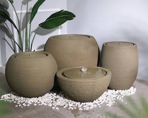 Adorno de jardín de hormigón de fibra de vidrio ligero Arte hecho en Vietnam-Cerámica para el hogar Característica de agua de 40cm de diámetro para diseño de paisaje - Product Image 5