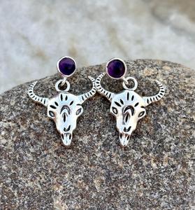 925 argent Sterling Animal charme boucle d'oreille violet cristal pierre boucle d'oreille beaux bijoux en argent - Product Image 2