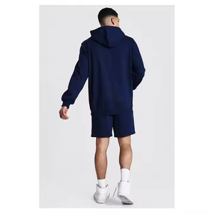 OEM logotipo personalizado impreso sólido transpirable Streetwear Jogger Sudadera con capucha pantalones cortos conjuntos sudadera de manga larga chándales hechos a medida - Product Image 2