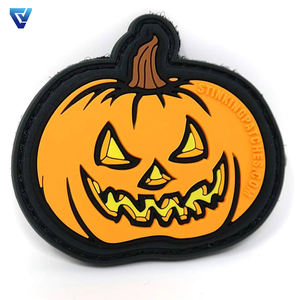 Patchs d'Halloween en caoutchouc à repasser Badge nominatif Patchs d'horreur Citrouille d'Halloween Décoration du jour des morts mexicains pour vêtements - Product Image 2