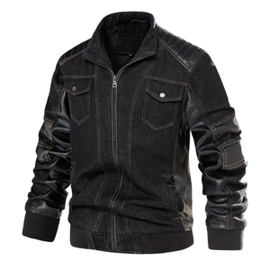 Chaqueta Vaquera de Alta Calidad con Diseño de Parches para Hombre, Corte Ajustado, Estilo Vintage, Cortavientos para Invierno - Product Image 2