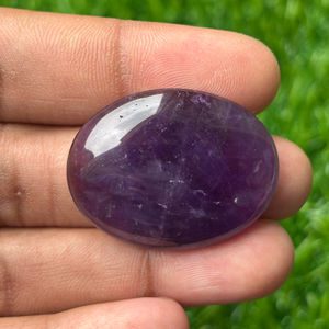 Cabujón de Amatista Púrpura Natural de Alta Calidad, Ovalado, Pulido, para Joyería, Piedra Preciosa Calibrada, Suelta, 35x27x8mm, 58 Quilates, Sami - Product Image 2