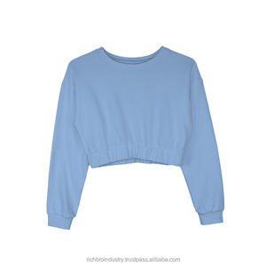 Sweat-shirt court d'hiver pour femmes nouvelle mode Streetwear basique 100% coton à capuche imprimé haut brodé à la mode automne - Product Image 2