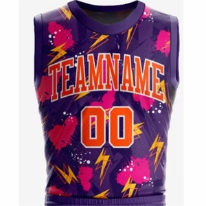 Maillot de basket-ball personnalisé pour hommes, coupe automatisée réversible double face à séchage rapide, uniforme de vêtements de sport sans manches de service OEM - Product Image 4