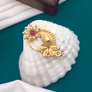 Altın kaplama vücut Piercing burun pimleri toptan kadınlar burun Pin boncuk takı yüzük burun düğün kıyafeti altın