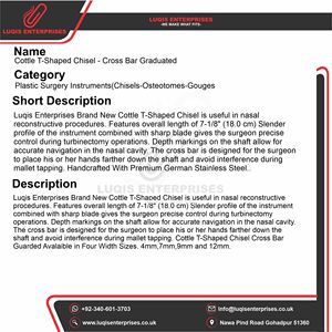 Osteotome EPKER, instrument chirurgical ORL, acier inoxydable de qualité médicale, outil de coupe osseuse, instrument chirurgical de précision - Product Image 2