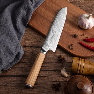 ใบมีดคมดามัสกัสด้ามจับทำจากสเตนเลสด้ามไม้ - Product Image 4