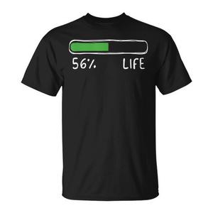 T-shirt Life Percentage, regalo di compleanno per 56 anni, unisex, girocollo, manica corta, stampa digitale - Product Image 1