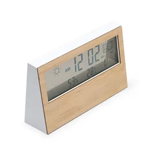 Groves Personalized Bamboo Weather Station Desk & Table <b>Clocks</b> Unique Gadgets - Product Image 2