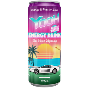 YOOH Highway 320mL RTD Energy <b>Drink</b> Vice's Mango & <b>Guava</b> Natural Flavor ODM OEM Private Label Service Export 18-Month Shelf Life - Product Image 1