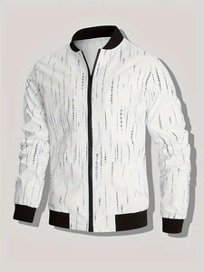 Chaqueta Bomber Retro para Hombre, Sudadera Vintage, Chaqueta Deportiva de Invierno para Gimnasio, Informal, Cómoda, con Cuello Alto y Logotipo Frontal - Product Image 6