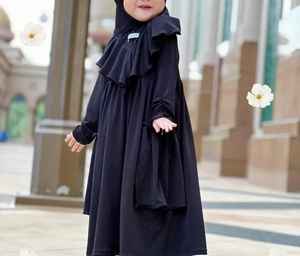 Nouveautés Ensemble Abaya Hijab pour enfants conçu sur mesure Tissu en mousseline de soie imprimé élégant Style modeste Meilleur prix de gros naturel - Product Image 6