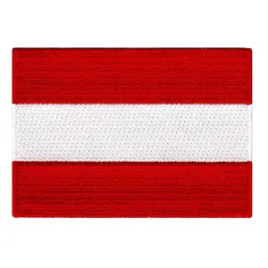 Bendera negara Austria Patch bordir, ukuran penuh Austria bendera bordir tangan samping