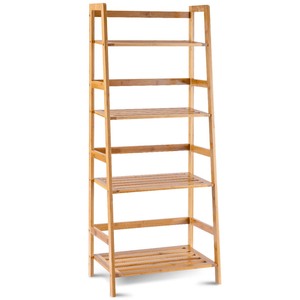 Étagère murale flottante rustique en bois de bambou 50x33x120cm pliable pour la décoration de la maison/du bureau - Product Image 2