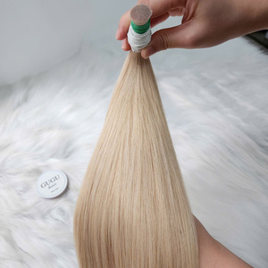 Venta al por mayor sin procesar cutícula alineada a granel hueso recto doble dibujado paquetes de cabello humano crudo vietnamita cabello con estilo Yaki - Product Image 2