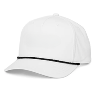 Hoge Kwaliteit Custom 5-Panel Lichtgewicht Snapback Touw Golfhoeden Met 2d Borduurwerk Gebogen Bill, Snapback Sluiting Vietnam Fabriek