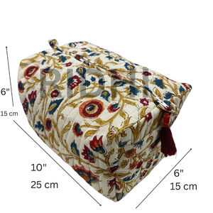 Sac de voyage grand format style vintage Sangria Rouge, écologique, en coton imprimé au bloc, matelassé, réutilisable, léger et durable - Product Image 2