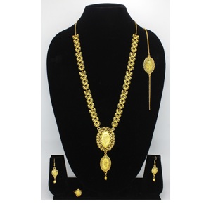 Necklace With Earrings <b>Jewellery</b> Set Goldplated Pure Brass High Quality Uae Dubai Necklace Design Necklace <b>Jewellery</b> Set Rose - Product Image 1