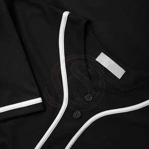 Entrega Rápida, Camisetas de Béisbol Personalizadas con Impresión por Transferencia de Calor, Negras, para Hombre, 100% Poliéster, Transpirables, de Secado Rápido, Cortas - Product Image 4