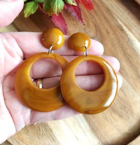 Resin Embroidery <b>Earrings</b> Handmade Stainless Steel Fashion Jewelry for Women Girls Classic Wedding Look High Quality - Product Image 2