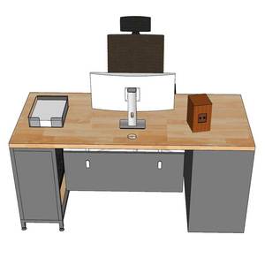 Wooden <b>Computer</b> <b>Desk</b> 160x70cm with 34mm Thick Edging CPU Shelf Storage Drawer and Metal Assembled for Hotels COD68052 - Product Image 2