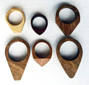 Rond de serviette en bois fait à la main rustique parfait pour les événements de fête de table à manger vintage mariages idées de décoration de ferme - Product Image 5