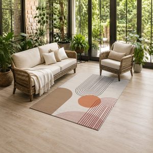 RUGS DEPOT LXDP-0349 Wholesale Terracotta Gold Bohemian Persian Digital Printed Machine Washable Chenille Area Rug Non <b>Slip</b> - Product Image 6