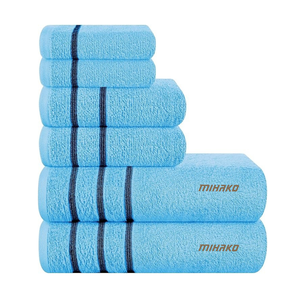 Ensemble de 6 serviettes de bain en coton éponge gris personnalisé, écologique, respirant, séchage rapide, ultra doux, absorbant, y compris des tapis de baignoire, hôtels - Product Image 1