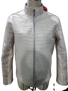 เสื้อแจ็กเก็ตหนังจระเข้ใส่สบายสำหรับผู้ชายเสื้อโค้ทผ้าแคนวาสสำ100% แท้สำหรับฤดูหนาว - Product Image 4