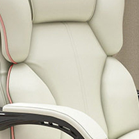 Chaise de bureau de direction ergonomique pivotante en cuir PU blanc avec appui-tête, confortable et inclinable pour la relaxation et le gaming